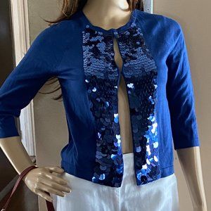 Ann Taylor Silk/Cotton Sequin Shrug/Sweater Size XS